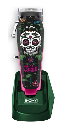 Imagen 8 de 10 de Maquina De Cortar Pelo B-way Skull + Kit Accesorios