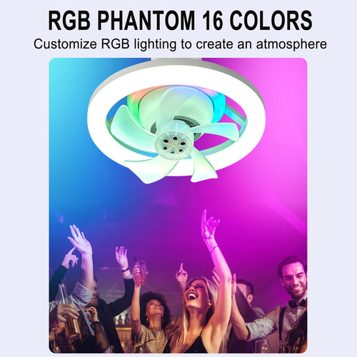 Ventilador De Cabeça Oscilante K Phantom Color E27 Controle