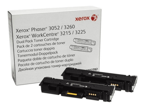 Toner Xerox Negro Dual Pack Phaser 3052/6,000pág - 106r02782 Color De La Tinta Negro