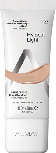 Base Almay Skintone Matching Smart Shade, Spf 15, 30 Ml