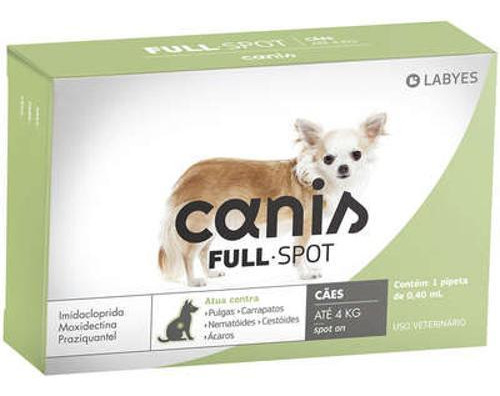 Canis Full Spot Antipulgas Cães Até 4kg C/1 Pipeta 0,40ml