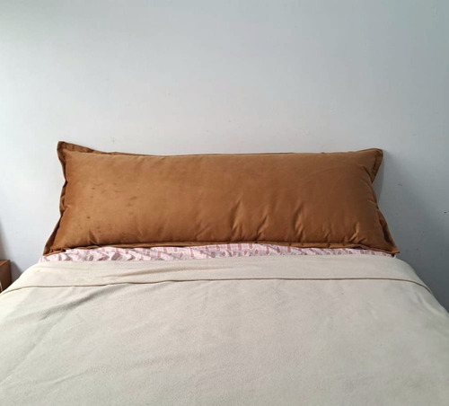 Almohadón Rectangular Decorativo 140x50 Cm - Domus Soft Beige Pana Liso