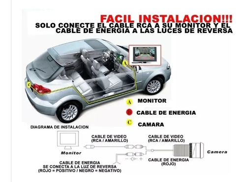 Camara De Reversa Con 8 Leds Vurva Rca Universal Contra Agua