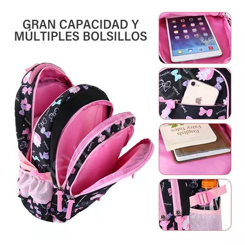 Mochila Escolar Niña Moderna Juvenil Premium, Camuflaje Gran Capacidad,  Mochila Escolar Impermeable, Mochila Con Almuerzo Y Bolsa Para Lápices ,  3pcs