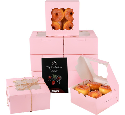 Qiqee Caja Panaderia Rosa Ventana 60 S 6 X 3  Galleta Para