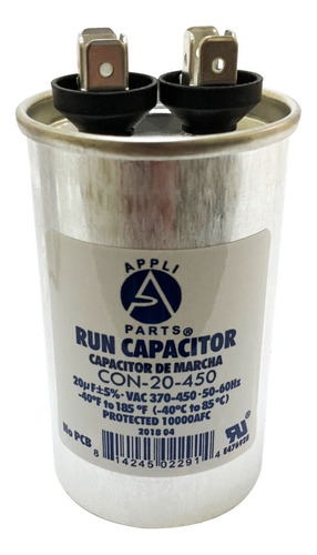 Condensador/ Capacitor De Marcha 20 Mfd 370-450vac Redondo