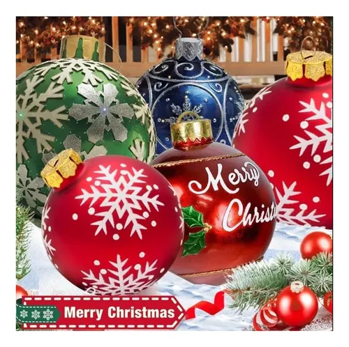 Set De Esferas Navideñas Inflables Gigantes For Patio Exter