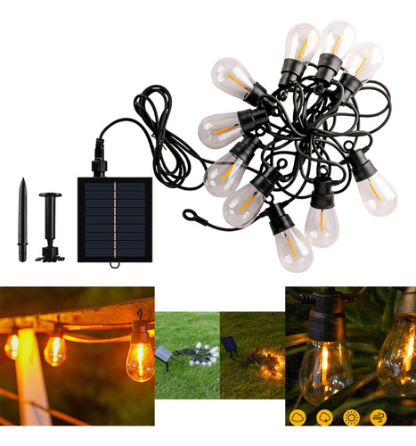 Cadena De Luces Para Exteriores, Luces De Patio Alimentadas