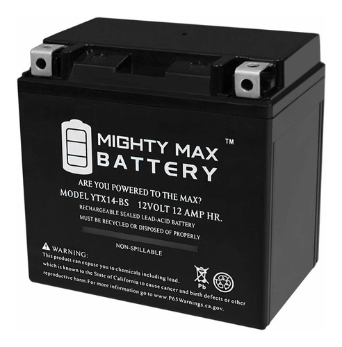 Mighty Max Battery Ytx14-bs - 12v 12ah 200 Cca - Producto De