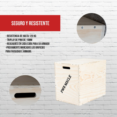 Caja Pliometrica Para Salto Box Jump Multifuncional 50x40x60