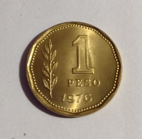 Moneda De Un Peso De Argentina Año 1976 Sin Circular 