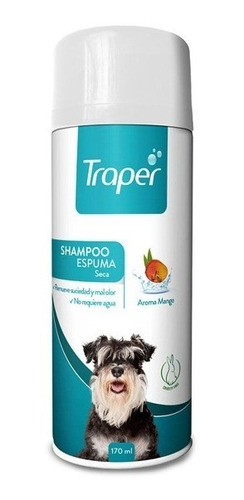 Shampoo Espuma Seca Para Perros Traper 170 Ml / Catdogshop