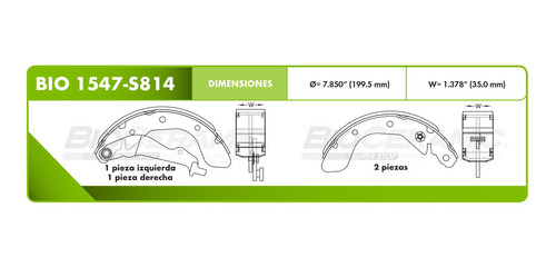 Balatas Tambor Chevrolet Aveo5 1.6l 2007-2011 Bioceramic