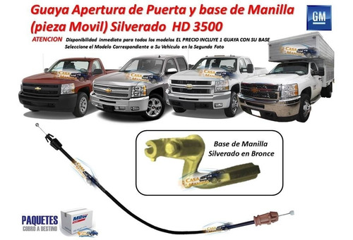 Guaya Y Base Para Puerta Silverado Hd 3500