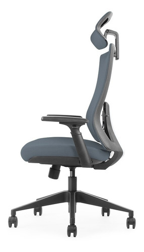 Imagen 3 de 5 de Silla Ergonomica Gerencial Modelo Atenas Dark Grey Decorplas