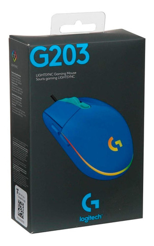 Mouse Gamer Logitech G203 Rgb Light Optical 800 Dpi Rgb Azul