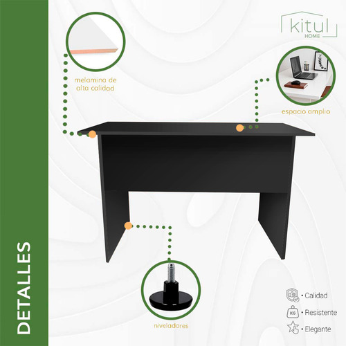Kitul Home mueble escritorio minimalista tamaño personalizado cficina color negro