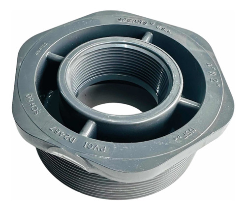 Reduccion Bushing Roscado 4'' X 2'' Pvc Cedula 80 Industrial