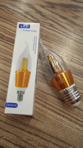 Lámpara Led 4w E27 Vela Para Lámparas Arañas Luz Cálida