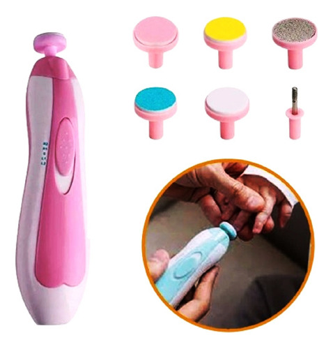Cortador Elétrico Lixa Aparador Infantil Rosa 2 Em 1 Bebe
