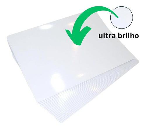 Kit 500 Folhas Papel Fotográfico Foto A4 Glossy Brilho 180g