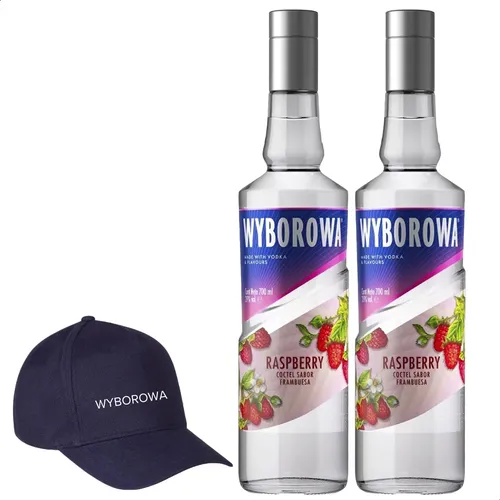 Vodka Wyborowa Raspberry Coctel Frambuesa X2 + Gorra - Combo