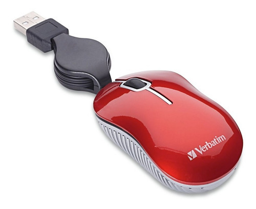 Mouse Verbatim Mini Travel Optical Mouse Commuter Series Color Rojo