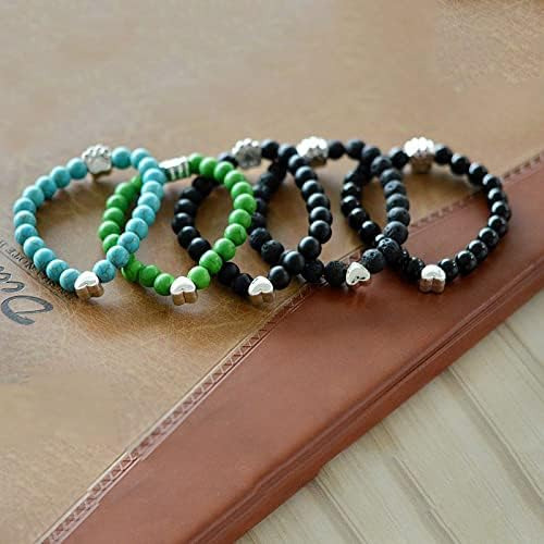 Pulsera Con Abalorio De Pata De Piedra Natural (negro Brilla