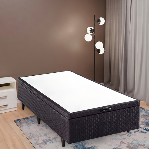 Base Box Baú Solteiro 88x188x35cm Merida Marrom Diwt