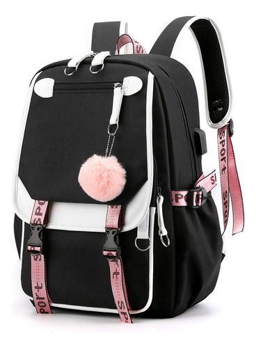 Mochila Kawaii Estilo Coreano Juvenil Moda Con Puerto Usb