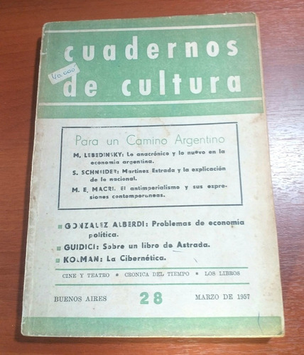 Revista Cuadernos De Cultura Numero 28 Mayo De 1956