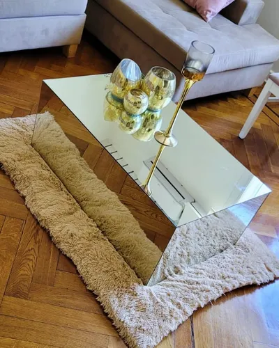 Mesa De Centro Espejada, Ratona, Mesa De Arrime 70 X 70 X 40
