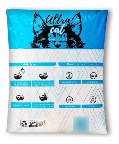 Arena De Gato Ultra Cat 24 Kg 4 Bolsas De 6 Kg x 6kg de peso neto