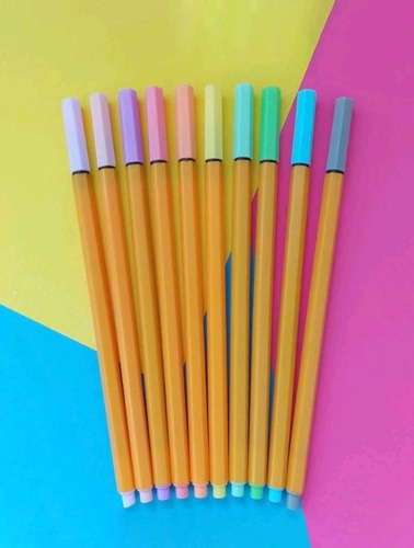 Kit Com 10 Caneta Hidrográfica Fineliner Ponta Fina 0,4 Mm