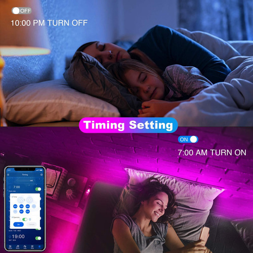 Luces Led Ultralargas Dormitorio Marca Bluetooth Color De La Luz