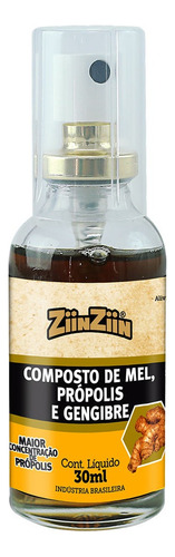 Mel, Extrato De Própolis E Gengibre Ziinziin Spray 30ml