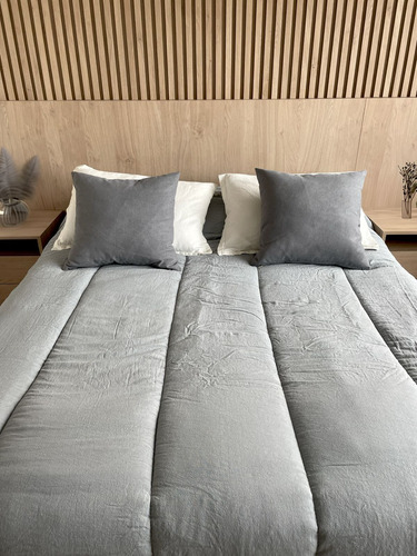 Acolchado 100% Algodón Pret A Home Tusor 1 1/2 Twin Gris