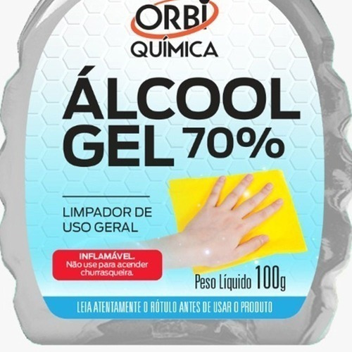 Imagem 3 de 5 de Kit 5 Alcool Gel 70% Antisséptico Bactericida Orbi 100g