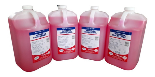 4 Desinfectantes Antibenzil Rojo /cloruro De Benzalconio 