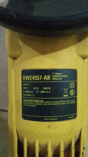 Amoladora Dewalt 7 (180mm) Dwe4557-ar - Usada, Como Nueva.
