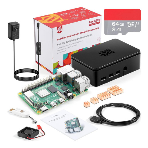 Kit De Inicio Rockbee Raspberry Pi 4 Modelo B De 8 Gb, Carca