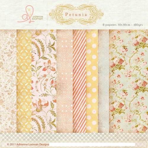 Petunia Soft 8 Papeles Para Scrapbooking 30x30cm