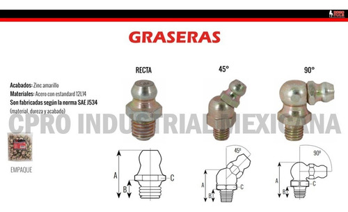 Grasera Recta Modelo D-200 Medida 1/8-27 Npt P