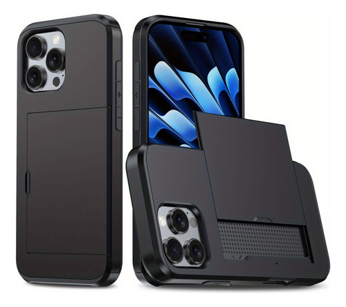 Funda Protectora A Prueba De Golpes Con Tarjetero Para Iphon