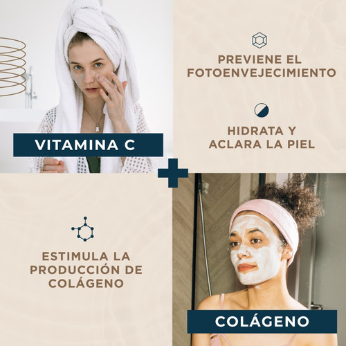 Imagen 3 de 6 de Crema Aclarante Facial 60ml Vitamina C Colageno Filtro Solar Tipo De Piel Todo Tipo De Piel