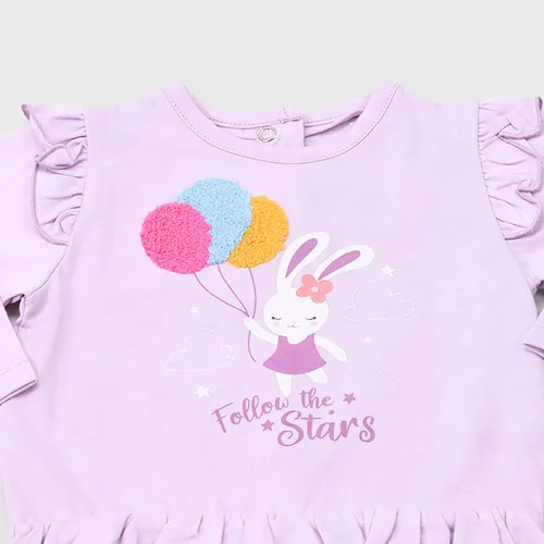 Polera Bebe M/l Focal Vuelitos Lila Corona