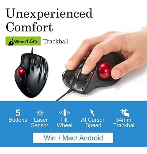 Raton Ergonomico Con Trackball Sanwa