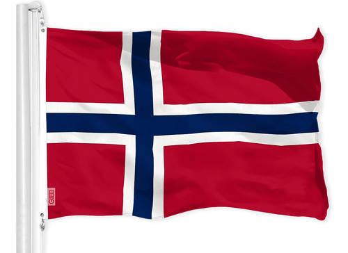 Bandera De Noruega G128, Poliéster, Para Colgar, 90x150 Cm