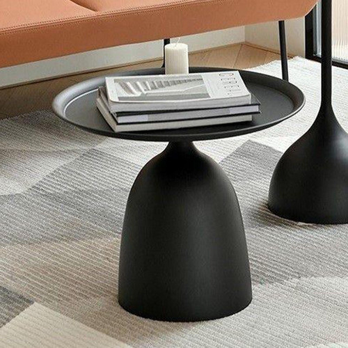 Mesa Auxiliar Pequeña, Mesa De Bebidas Forma Corta Negra