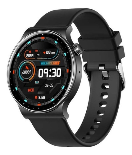 Smartwatch Relógio Kr08 Tela Touch Multi-funções Ip67 Caixa Preto